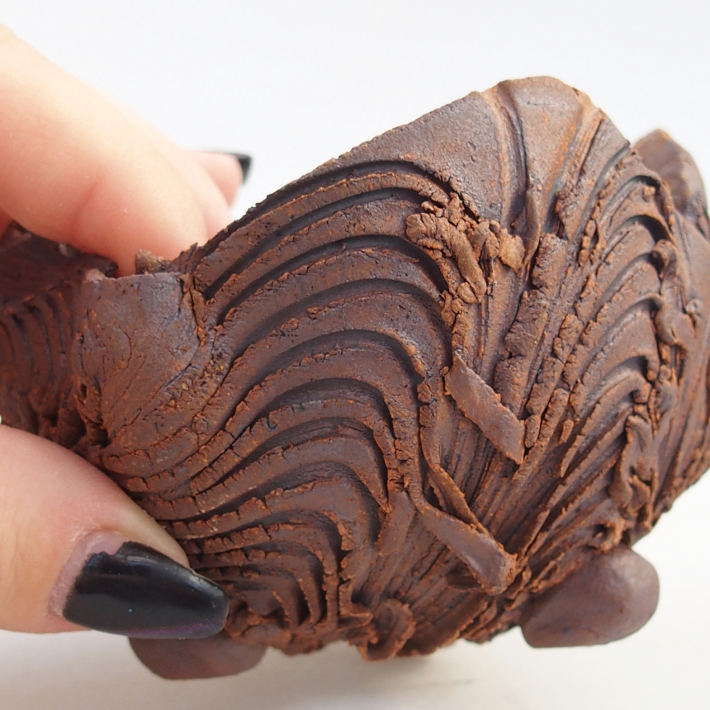 Coquille en céramique 8,5 x 8,5 x 6,5 cm , couleur marron