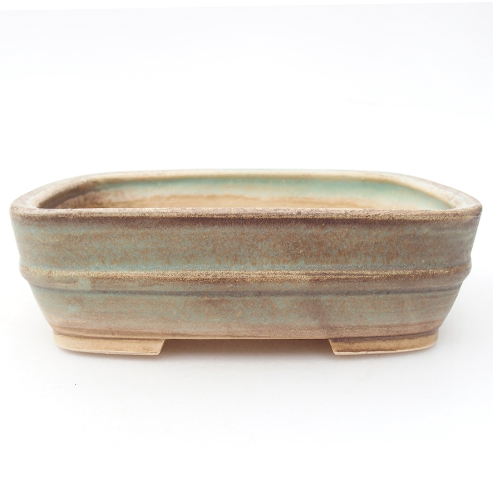 Bol à bonsaï en céramique 14,5 x 11,5 x 4 cm, vert