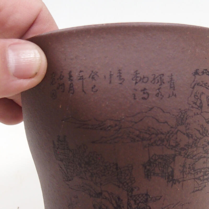 Bol pour bonsaï 10,5 x 10,5 x 10 cm, couleur marron