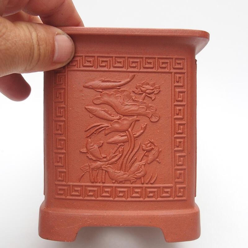 Bol bonsaï 10,5 x 10,5 x 11,5 cm, couleur brique