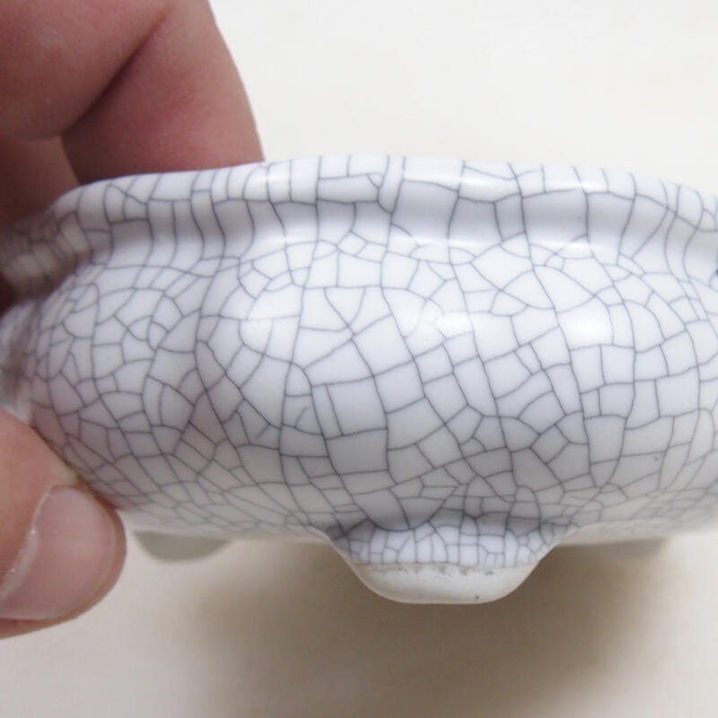 Bol pour bonsaï 10,5 x 10,5 x 4 cm, couleur raku