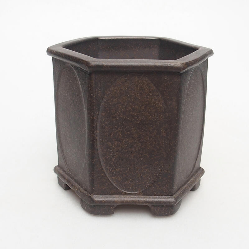 Bol pour bonsaï 10 x 9 x 9,5 cm, couleur brun ocre