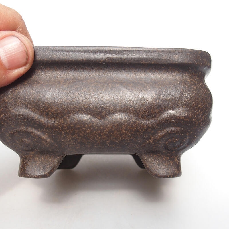 Bol à bonsaï 12,5 x 12,5 x 6,5cm, couleur ocre brun