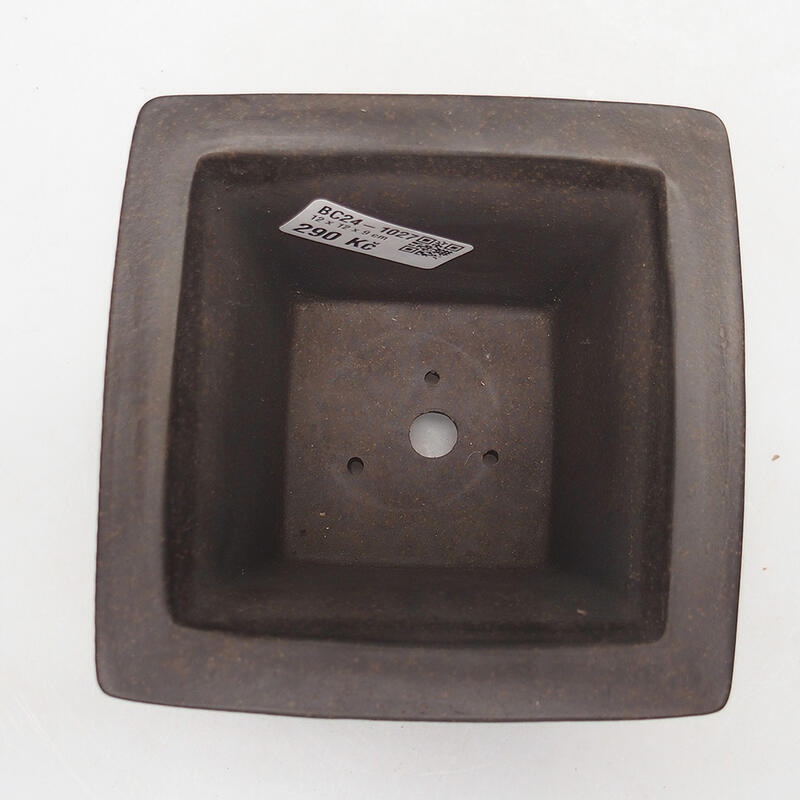 Bol pour bonsaï 12 x 12 x 9 cm, couleur ocre brunâtre