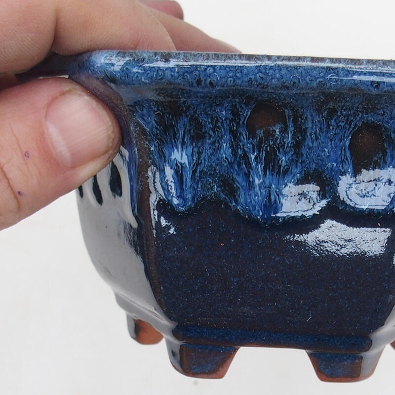 Bol pour bonsaïs 13 x 12 x 7 cm, couleur bleu