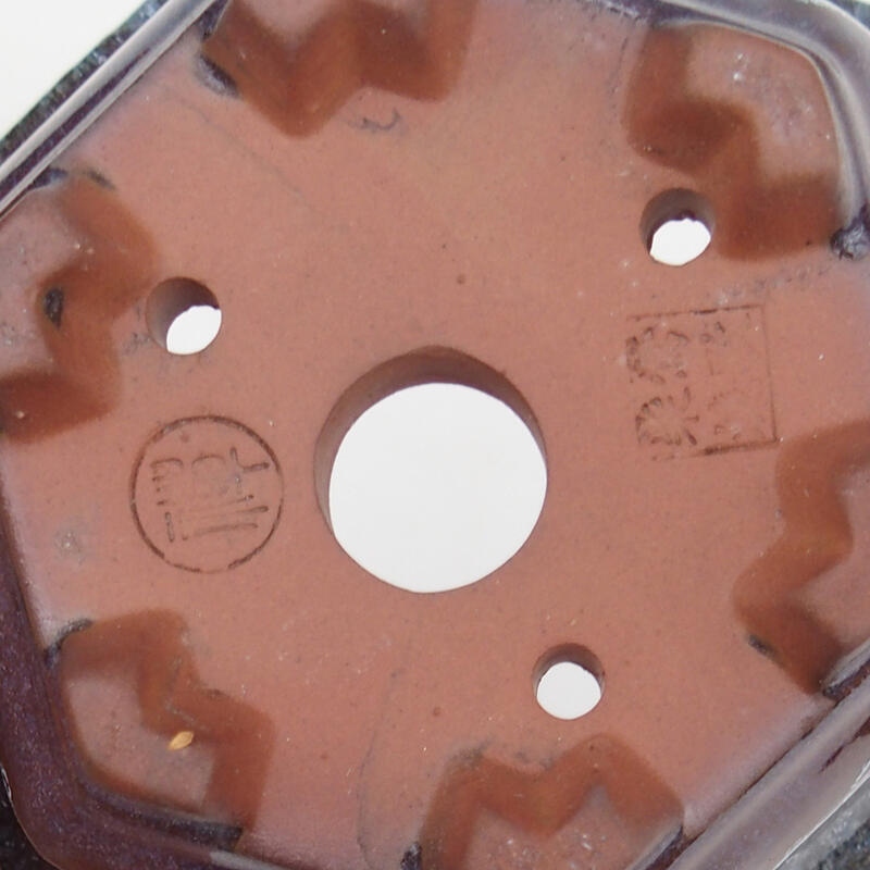 Bol bonsaï 13 x 12 x 7 cm, couleur gris bordeaux