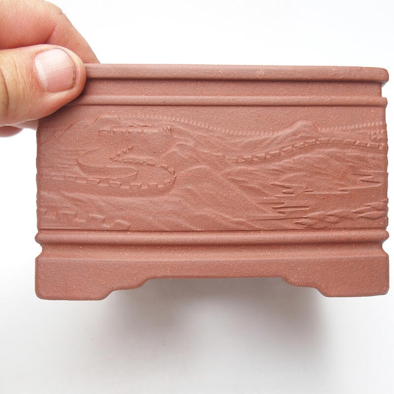 Bol bonsaï 13 x 13 x 8 cm, couleur brique