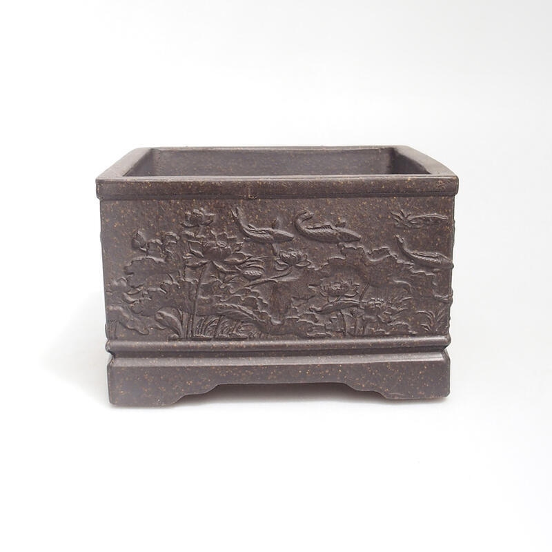 Coupe bonsaï 13 x 13 x 8 cm, couleur ocre brunâtre