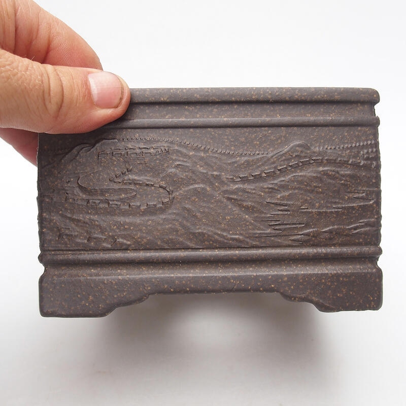 Coupe bonsaï 13 x 13 x 8 cm, couleur ocre brunâtre