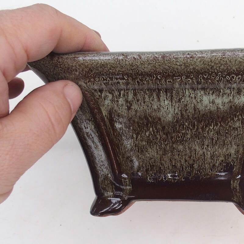 Bol pour bonsaï 14,5 x 14,5 x 8,5 cm, couleur marron