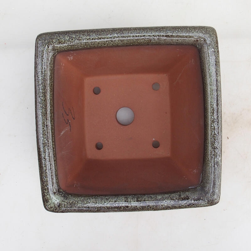 Bol pour bonsaï 14,5 x 14,5 x 8,5 cm, couleur marron