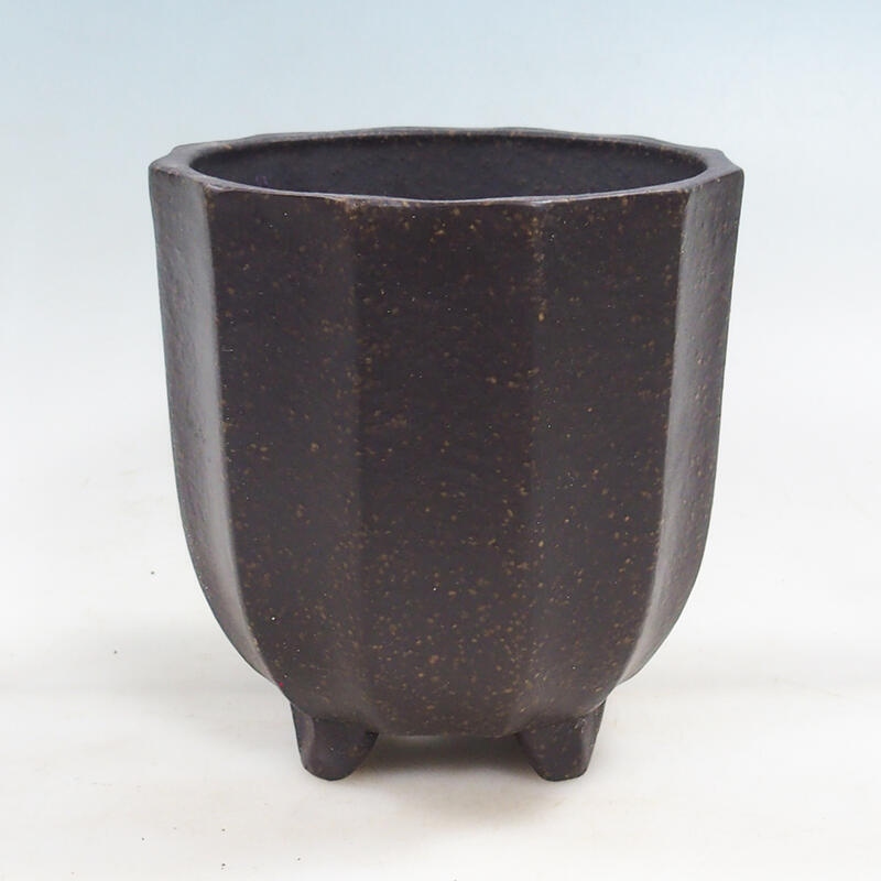 Bol pour bonsaï 14 x 14 x 15 cm, couleur ocre brun