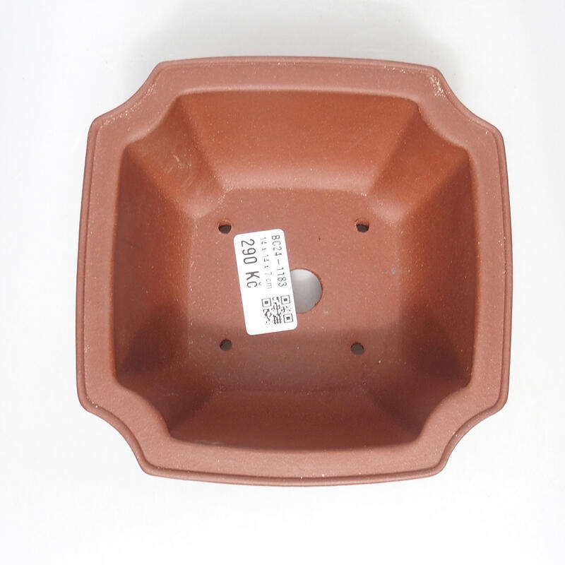 Bol à bonsaï 14 x 14 x 7 cm, couleur brique