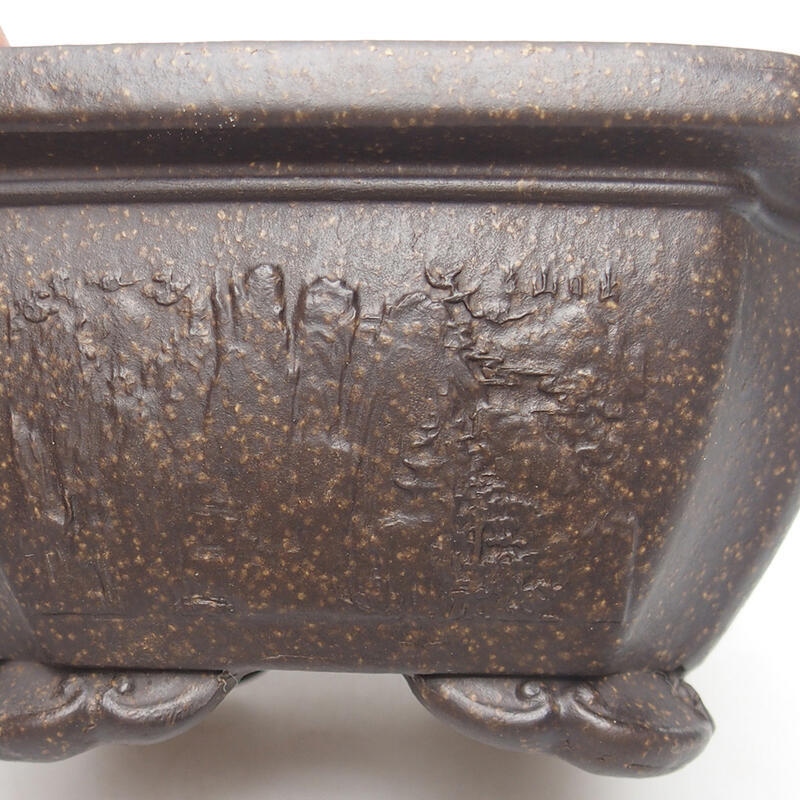 Bol pour bonsaï 14 x 14 x 7 cm, couleur ocre brunâtre