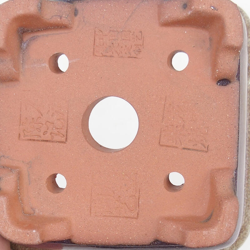 Bol à bonsaï 14 x 14 x 8 cm, couleur brun bordeaux