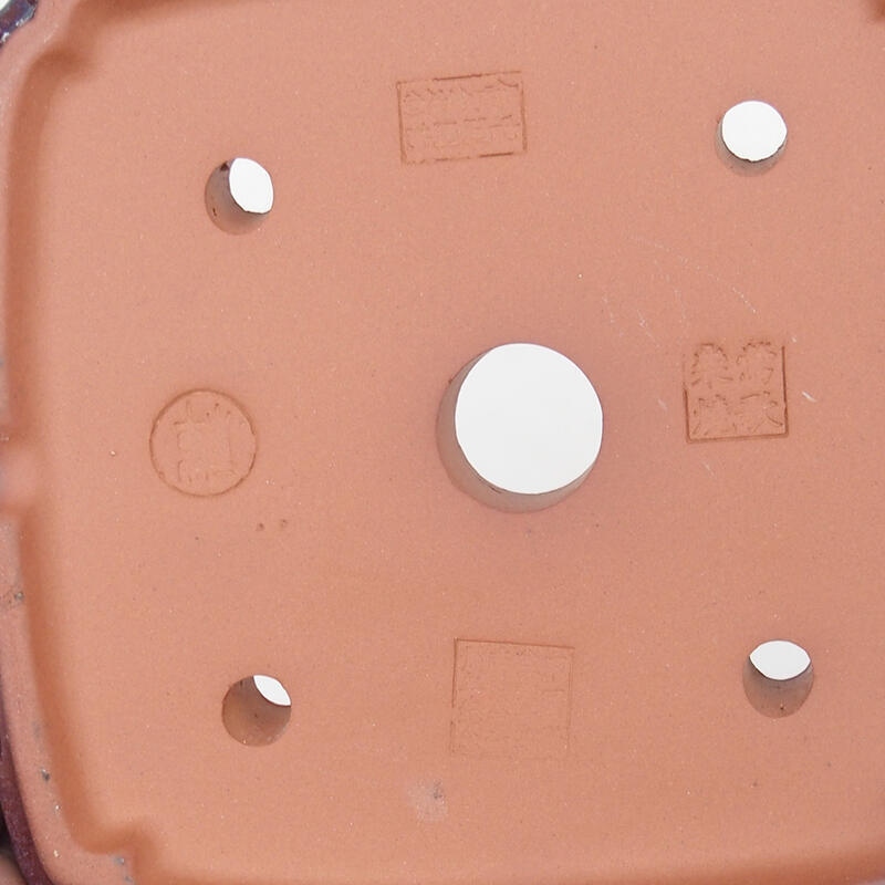 Bol bonsaï 15 x 15 x 4,5 cm, couleur brun bordeaux