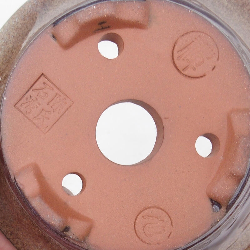 Bol pour bonsaïs 15 x 15 x 7 cm, couleur brun bordeaux