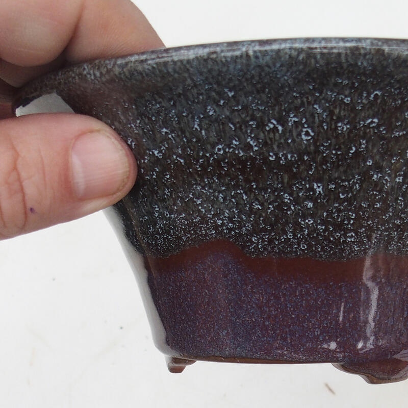 Bol bonsaï 15 x 15 x 7 cm, couleur gris bordeaux