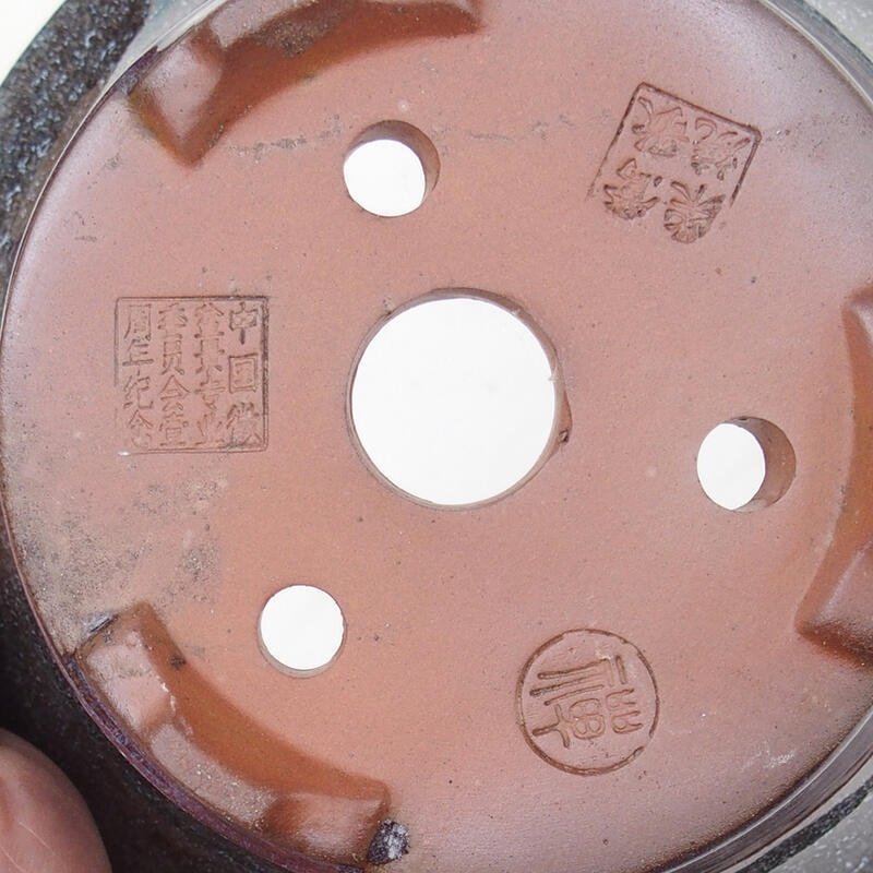 Bol bonsaï 15 x 15 x 7 cm, couleur gris bordeaux