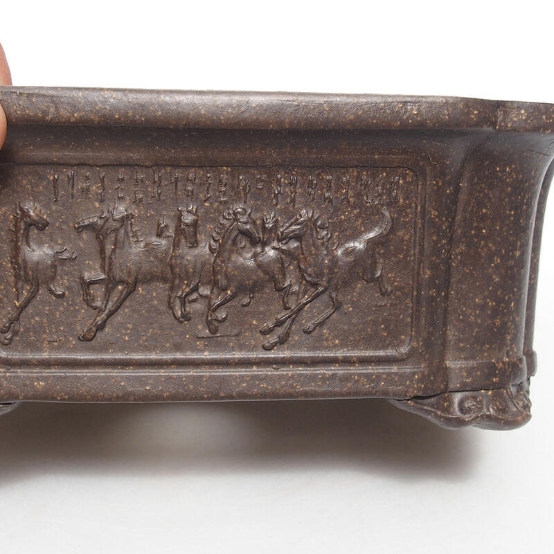 Bol à bonsaï 18 x 13,5 x 7 cm, couleur ocre brunâtre