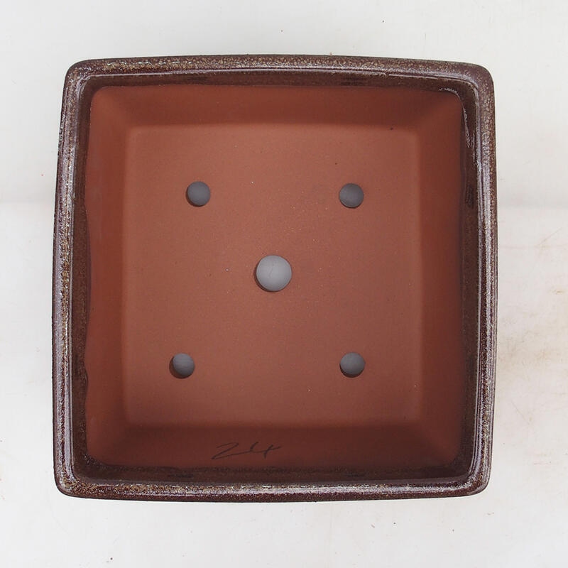 Bol à bonsaï 19,5 x 19,5 x 10 cm, couleur marron
