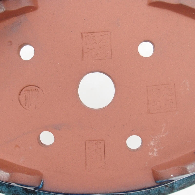 Bol pour bonsaï 21 x 14 x 5 cm, bleu-vert