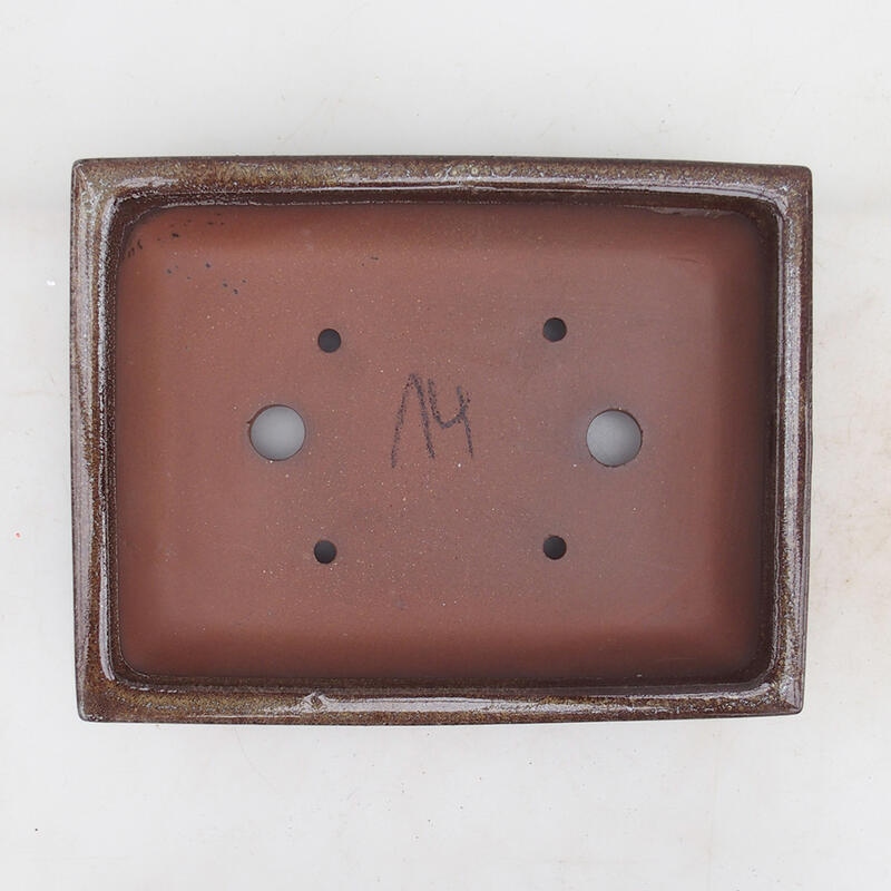 Bol pour bonsaï 21 x 16,5 x 4,5 cm, brun