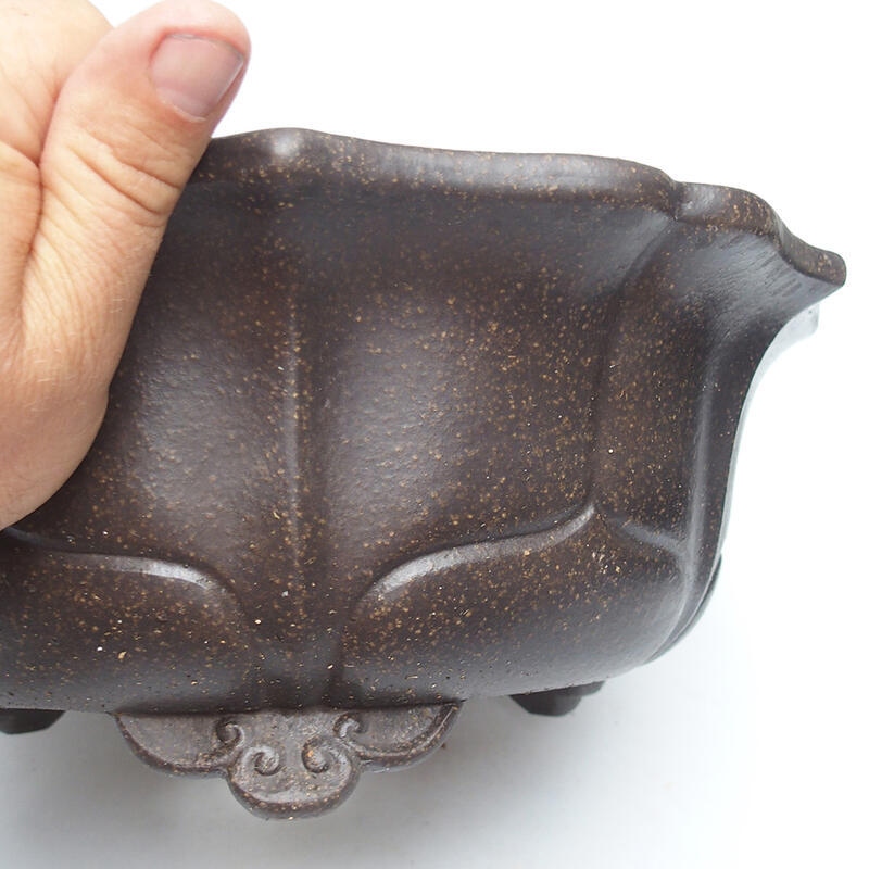 Bol pour bonsaï 30 x 30 x 12 cm, couleur ocre brunâtre