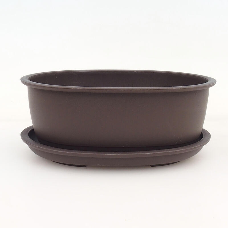 Bol+plateau pour bonsaïs en plastique MP-4 - 16 x 12,5 x 6 cm