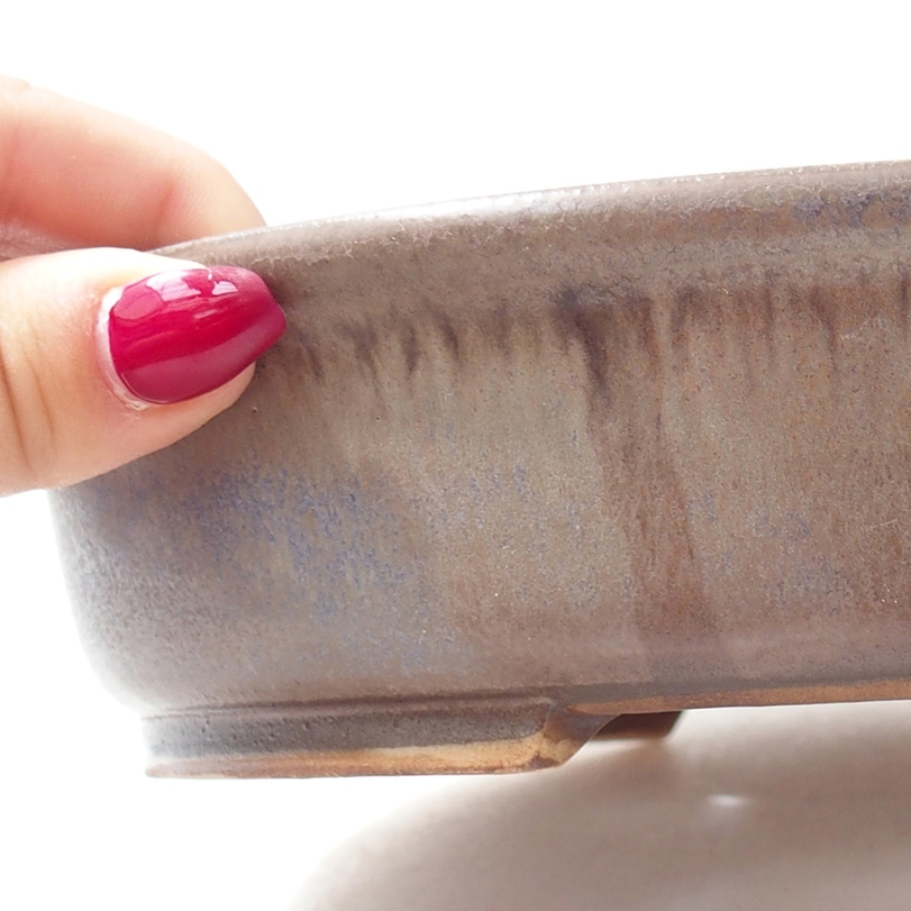 Bol à bonsaï en céramique 21 x 19 x 5 cm, couleur bleu