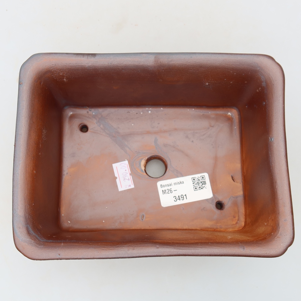 Pot à bonsaï en céramique 18 x 13,5 x 7,5 cm, couleur métallique
