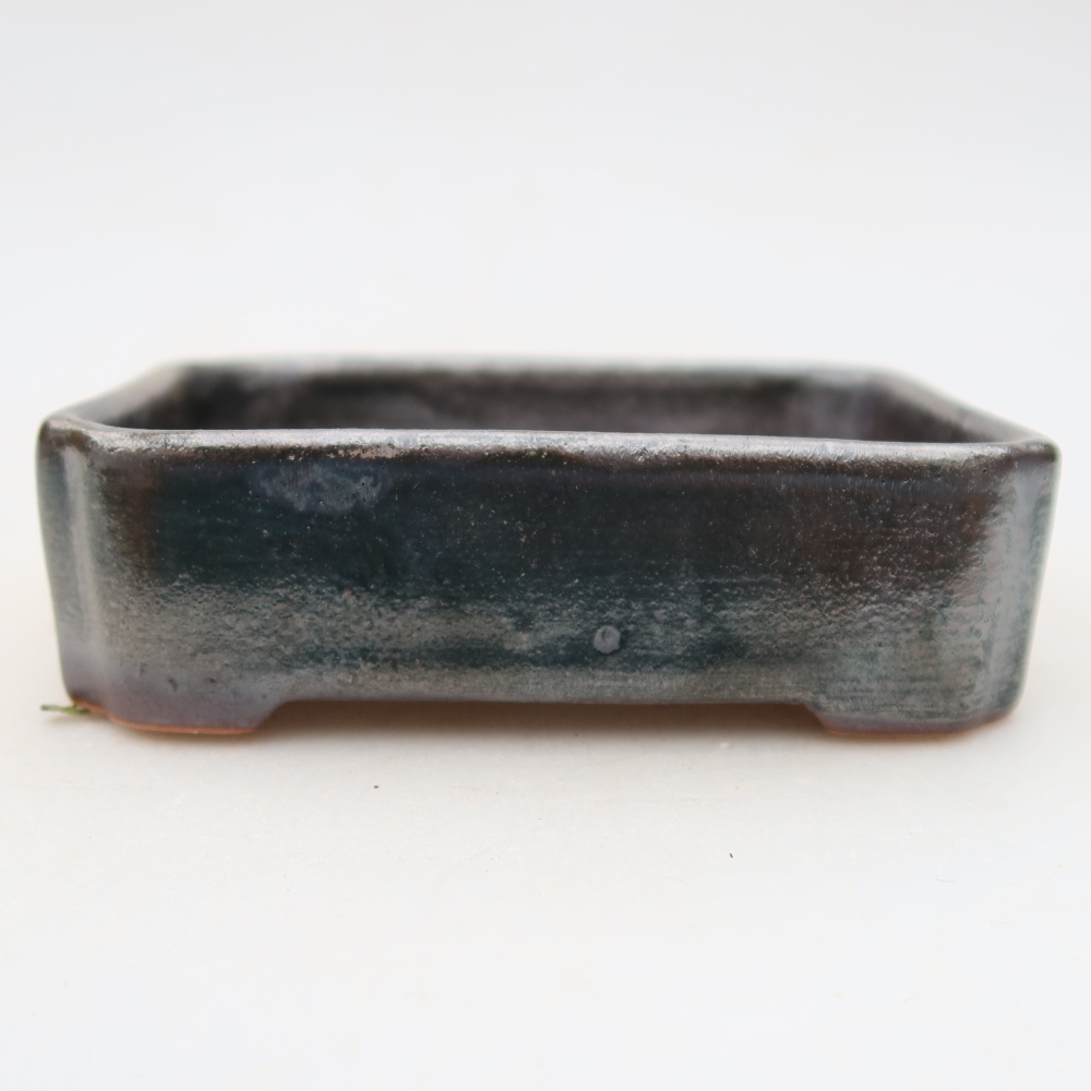 Pot à bonsaï en céramique 10,5 x 9 x 3 cm, couleur grise
