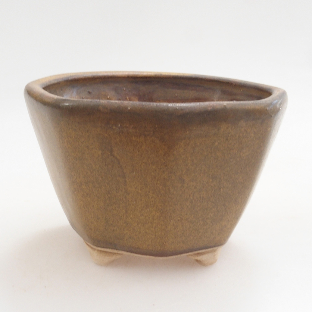 Bol à bonsaï en céramique 10 x 8,5 x 4 cm, brun