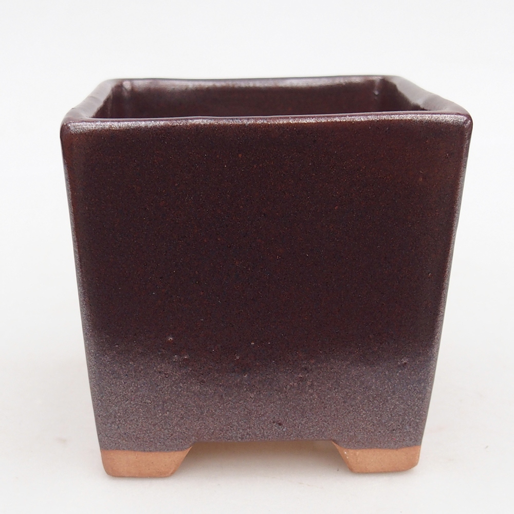 Bol à bonsaï en céramique 9 x 9 x 8,5 cm, couleur bordeaux