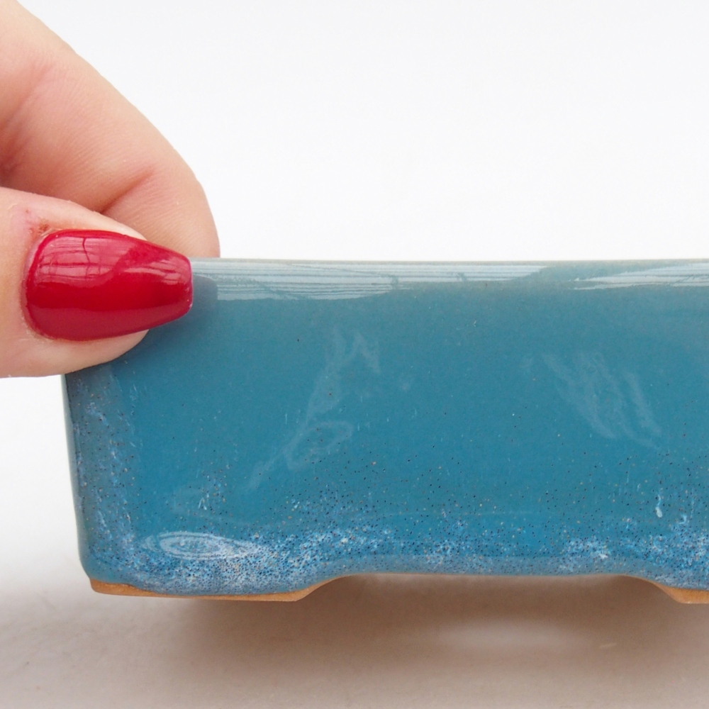 Bol à bonsaï en céramique 9,5 x 7 x 3,5 cm, couleur bleu