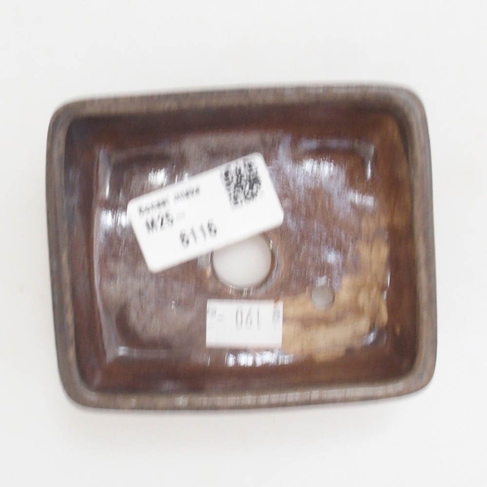 Bol à bonsaï en céramique 10 x 8,5 x 4 cm, brun