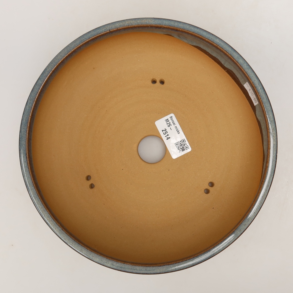 Pot à bonsaï en céramique 21,5 x 21,5 x 6 cm, couleur grise