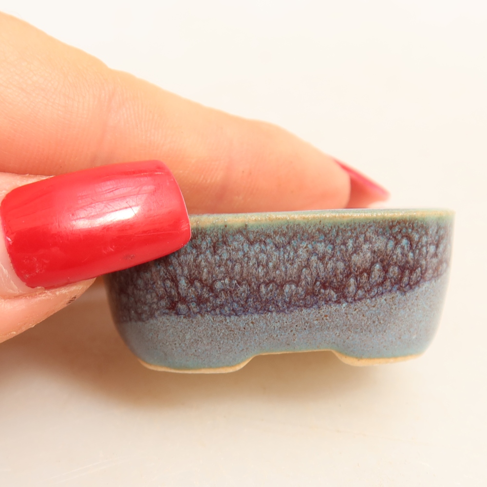 Pot à bonsaï en céramique 4 x 3,5 x 2 cm, couleur grise