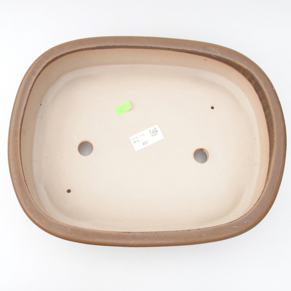 Bol à bonsaï en céramique 32 x 25 x 7,5 cm, brun