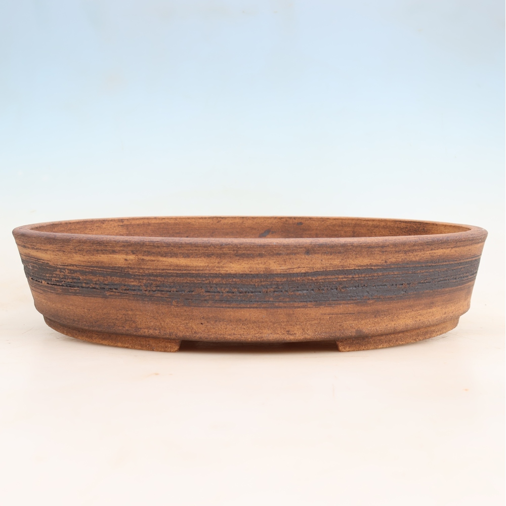 Pot à bonsaï en céramique 38 x 30,5 x 7,5 cm, couleur marron