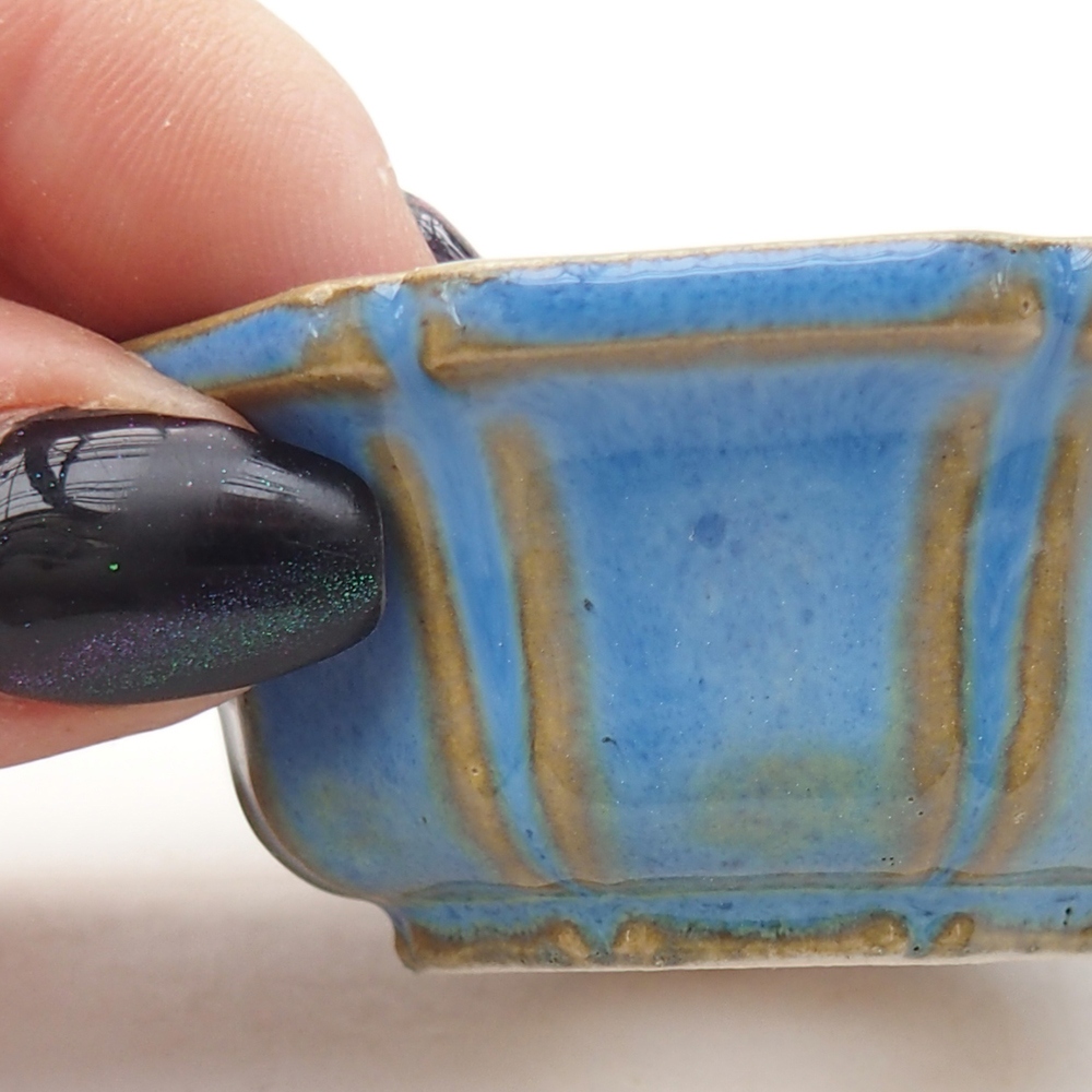 Mini bol bonsaï 6 x 6 x 2,5 cm, couleur bleu