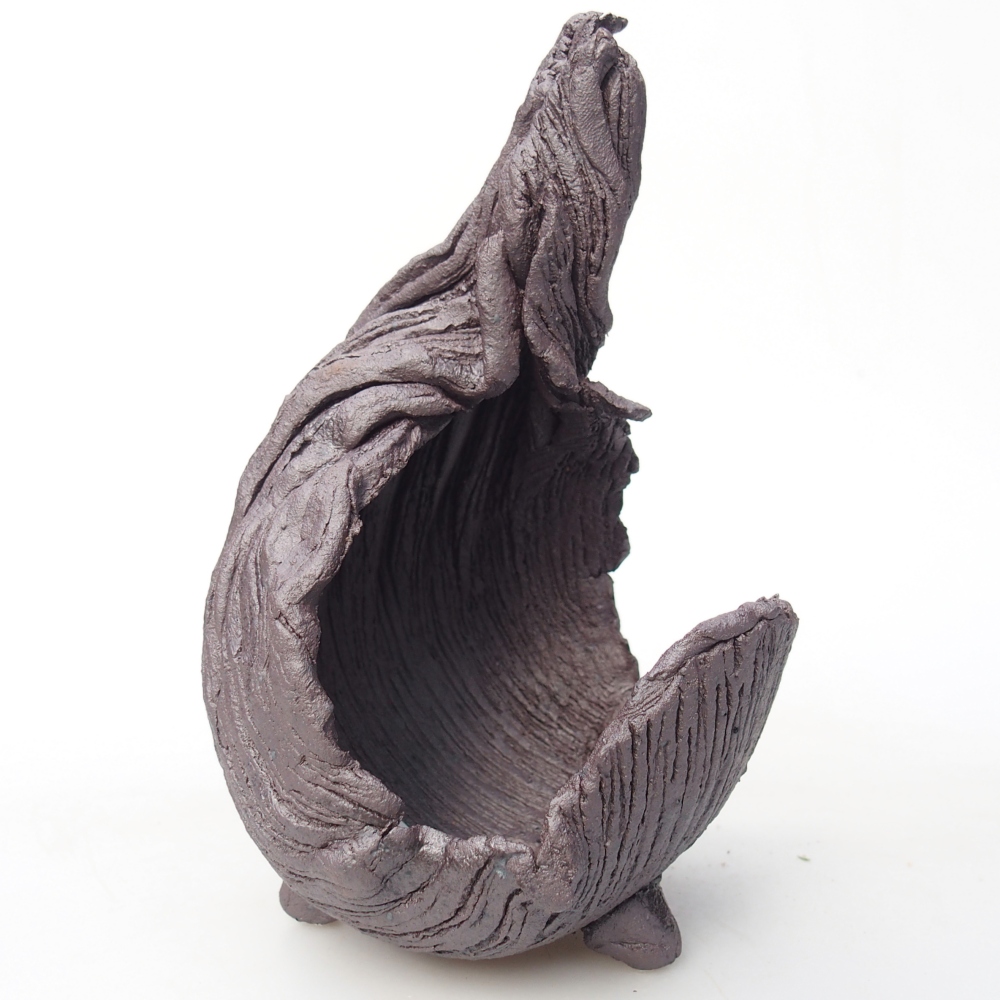 Coquille en céramique 8 x 9 x 14,5 cm , couleur métallique