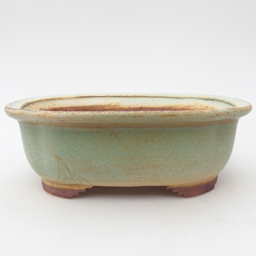 Bol à bonsaï en céramique 20 x 16,5 x 7 cm, vert