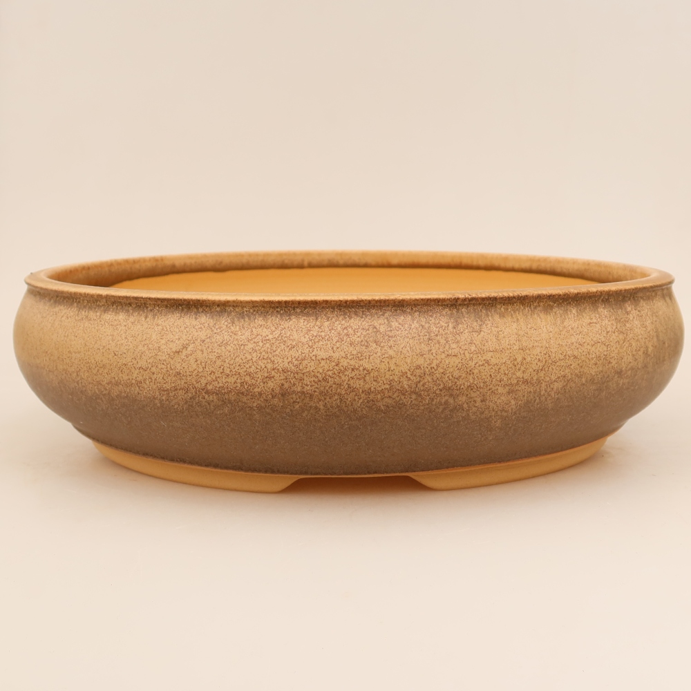 Pot à bonsaï en céramique 31 x 31 x 8,5 cm, couleur marron