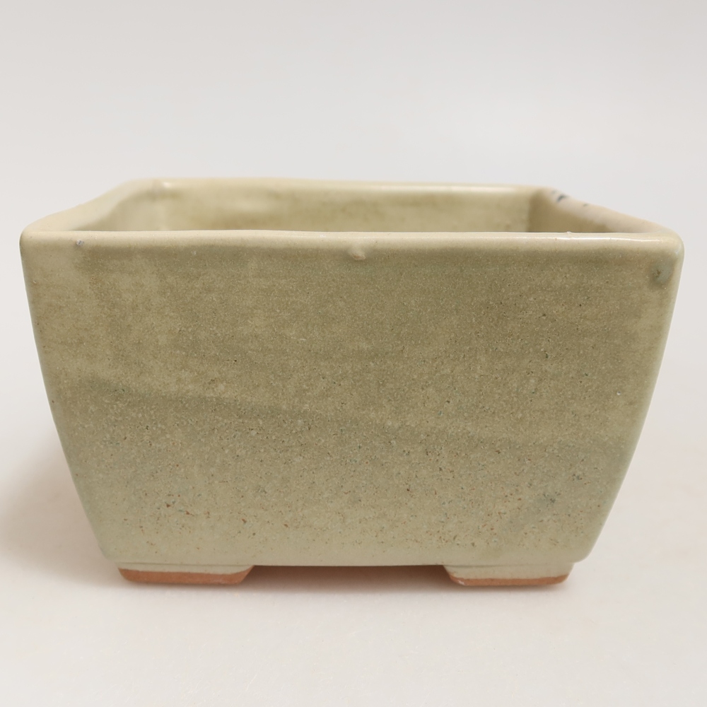 Bol à bonsaï en céramique 10,5 x 10,5 x 6,5 cm, vert