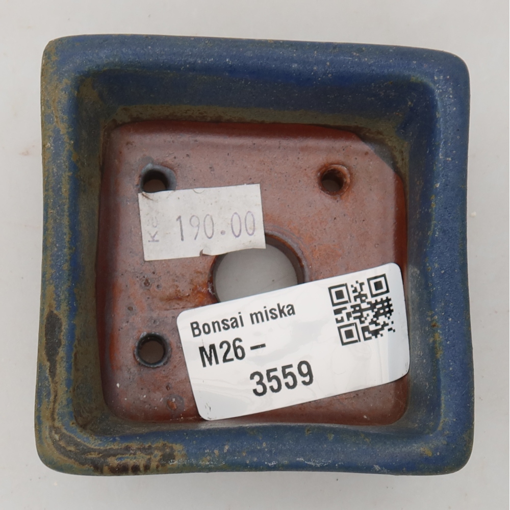 Bol à bonsaï en céramique 7 x 7 x 3,5 cm, couleur bleu