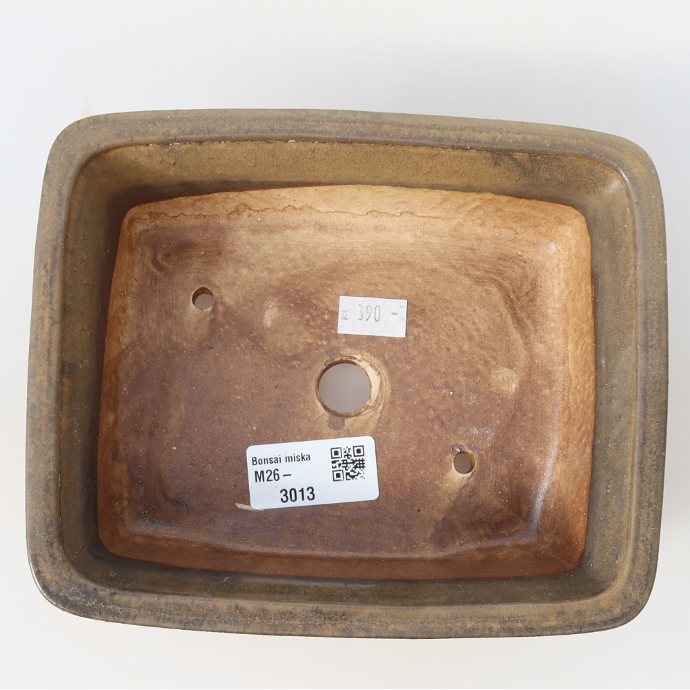 Bol à bonsaï en céramique 17,5 x 14,5 x 5 cm, brun