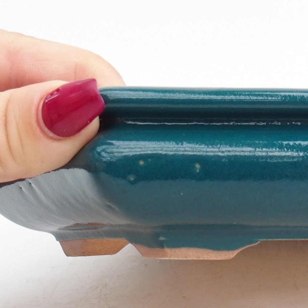 Bol à bonsaï en céramique 20 x 17,5 x 4 cm, vert