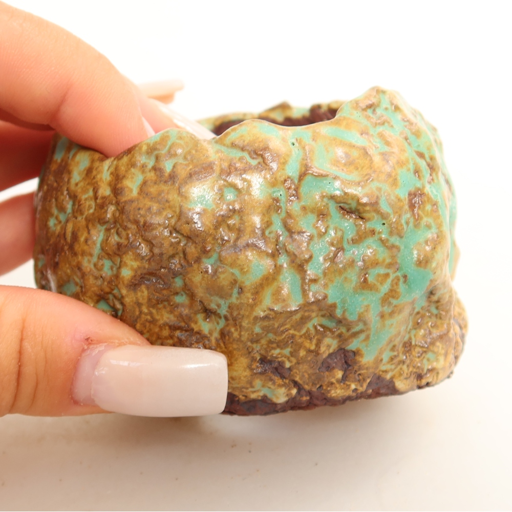 Coquille en céramique 7 x 7 x 5,5 cm , couleur verte