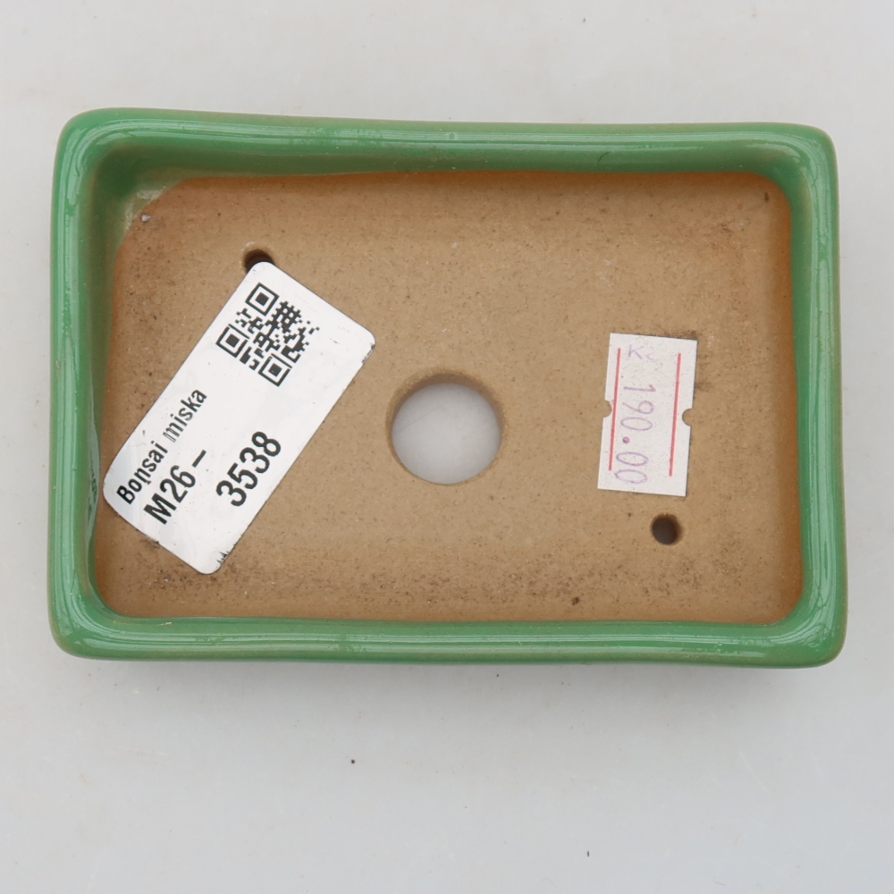 Pot à bonsaï en céramique 10 x 7 x 2 cm, couleur verte
